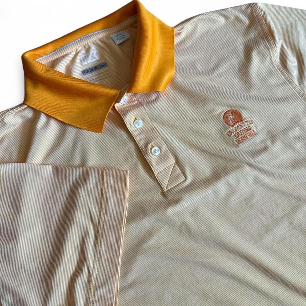 Cutter & Buck Orange Golf polo shirt with Palmetto Dunes Hilton Head, NC Logo M